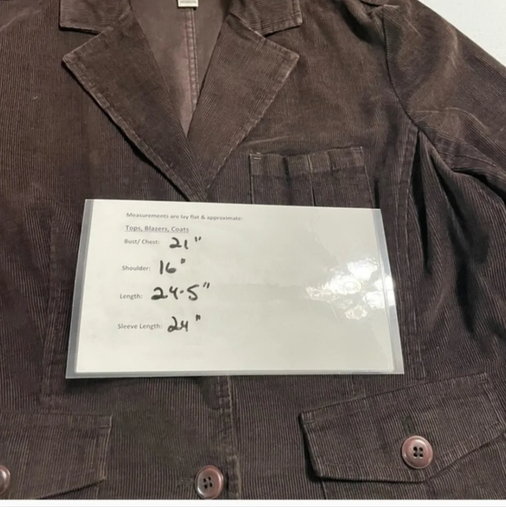 Talbots Chocolate Brown Corduroy Stretch JacketBlazer Sz 14  Excellent Condition - Picture 11 of 11